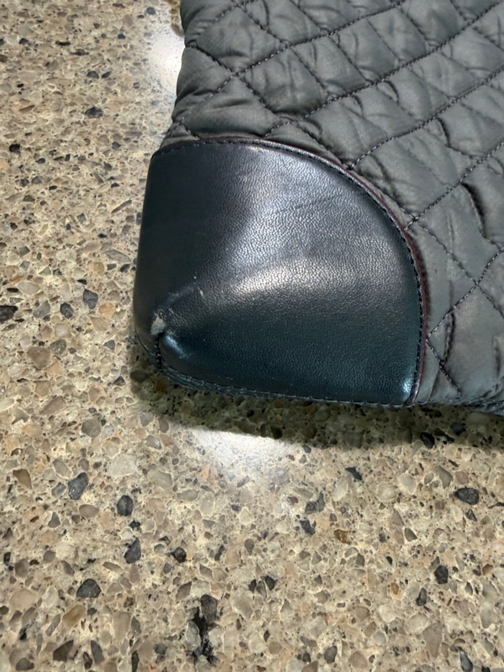 MZ Wallace Quilted Crossbody in Charcoal with Black Trim - Picture 6 of 13